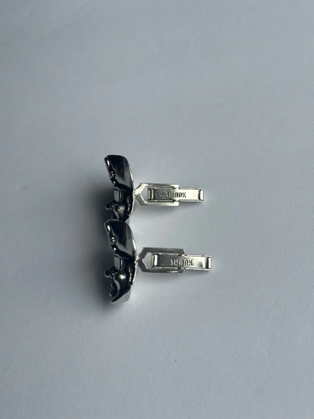 Swank Pirate Skull Silver Cufflinks - Men Accessories